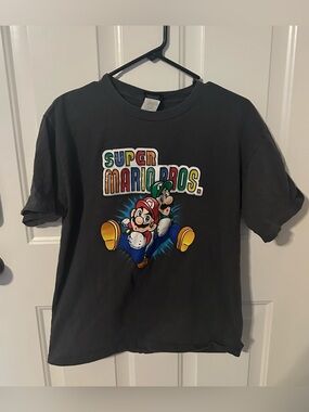 Vintage 00s Y2K Nintendo 2007 Super Mario Bros. T-Shirt Luigi Size XL GREY